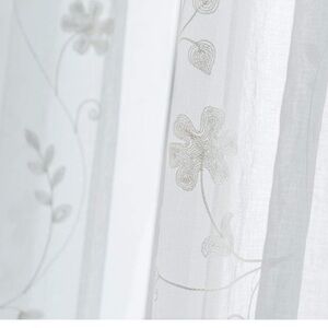 Elegant Floral Embroidered Sheer Curtain